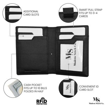 The Royal Slim RFID-Protected Leather Wallet compartments